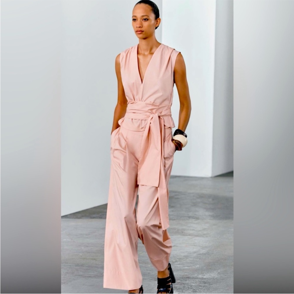 2-pc Zara tied poplin top and pants set